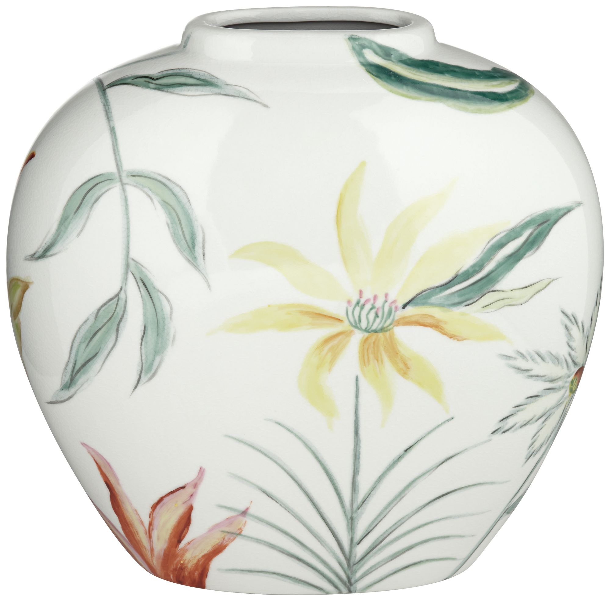 Sensei 13 1/4" Wide Red and White Ceramic Decorative Vase in scene