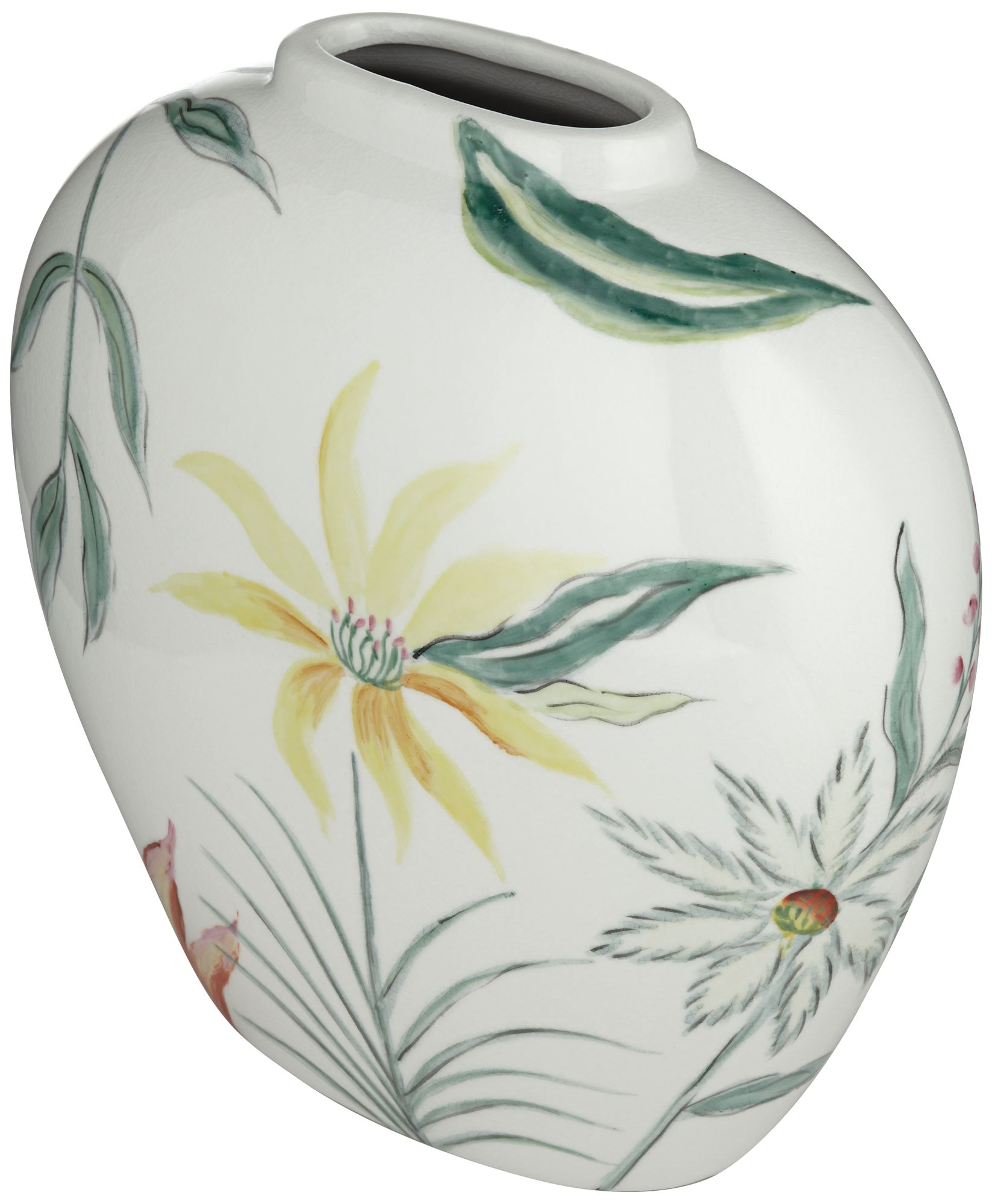 Sensei 13 1/4" Wide Red and White Ceramic Decorative Vase in scene