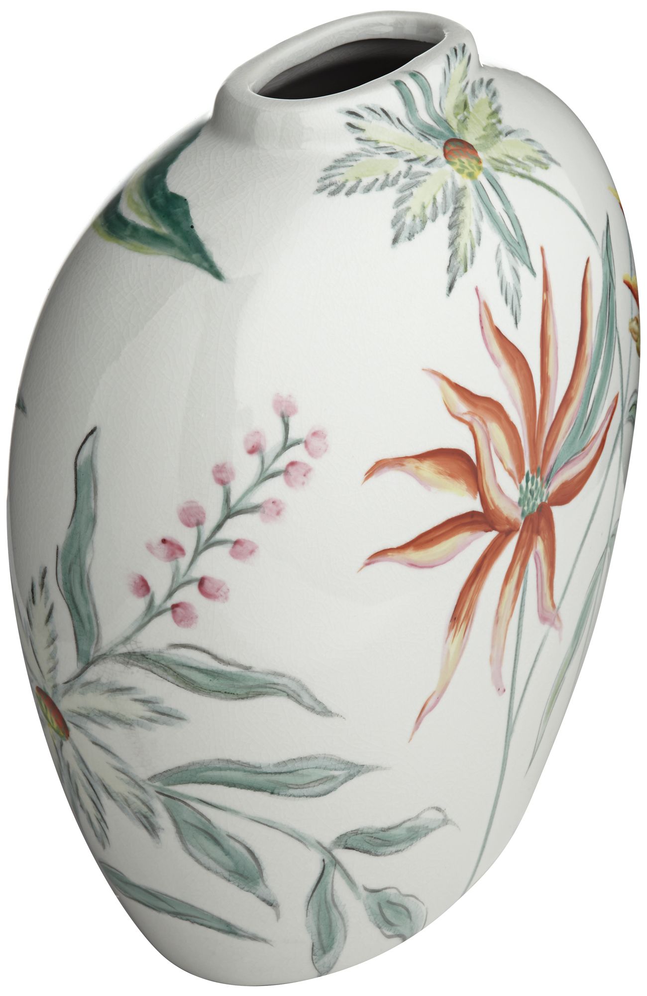 Sensei 13 1/4" Wide Red and White Ceramic Decorative Vase in scene