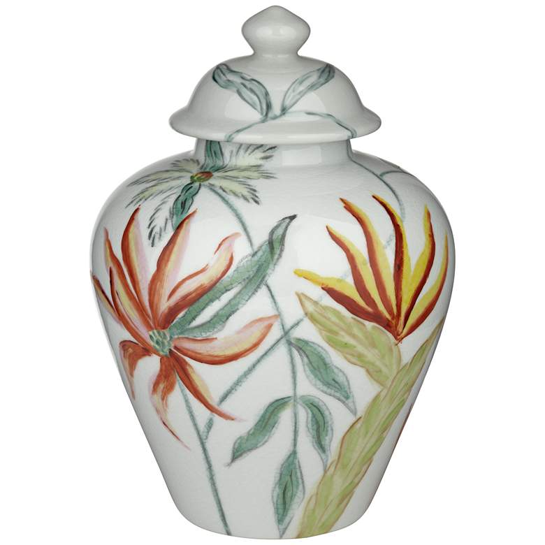Image 3 Sensei 13"H Red and White Ceramic Decorative Jar with Lid
