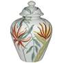3_Sensei 13"H Red and White Ceramic Decorative Jar with Lid