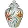 Sensei 13"H Red and White Ceramic Decorative Jar with Lid