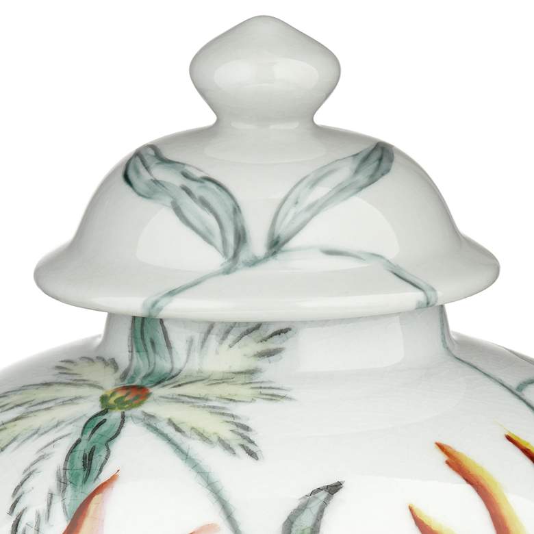 Image 4 Sensei 13"H Red and White Ceramic Decorative Jar with Lid more views