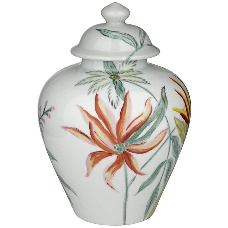 Image 6 Sensei 13"H Red and White Ceramic Decorative Jar with Lid more views