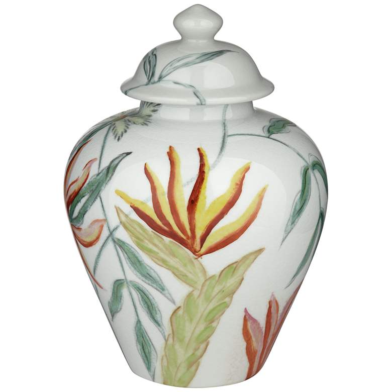 Image 7 Sensei 13"H Red and White Ceramic Decorative Jar with Lid more views