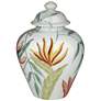 7_Sensei 13"H Red and White Ceramic Decorative Jar with Lid more views