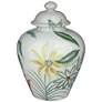 Sensei 13"H Red and White Ceramic Decorative Jar with Lid in scene