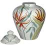 Sensei 13"H Red and White Ceramic Decorative Jar with Lid in scene