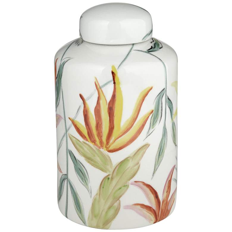 Image 6 Sensei 8 1/2"H Red and White Ceramic Decorative Jar with Lid more views