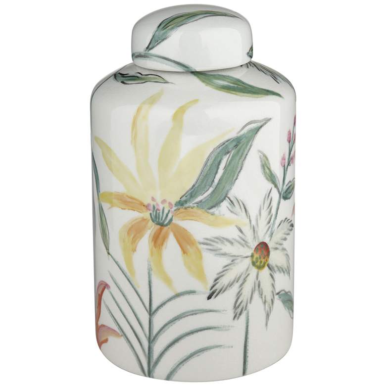 Image 7 Sensei 8 1/2"H Red and White Ceramic Decorative Jar with Lid more views