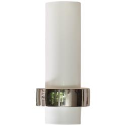 Sensei White and Silver 13 1/2&quot; High Low-Ring Ceramic Vase
