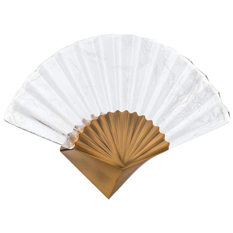Image 1 Sensu 11.1"H x 16.9"W 1-Light Wall Sconce in Aged Brass