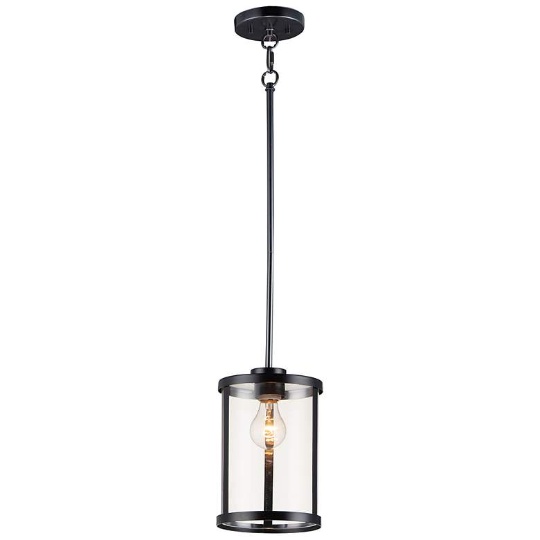 Image 1 Sentinel 1-Light 6.75" Wide Black Pendant Light