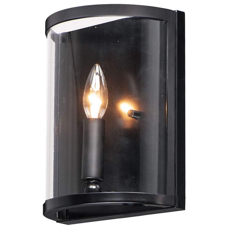 Image 2 Sentinel 1-Light " Wide Black Wall Sconce