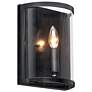 Sentinel 1-Light " Wide Black Wall Sconce