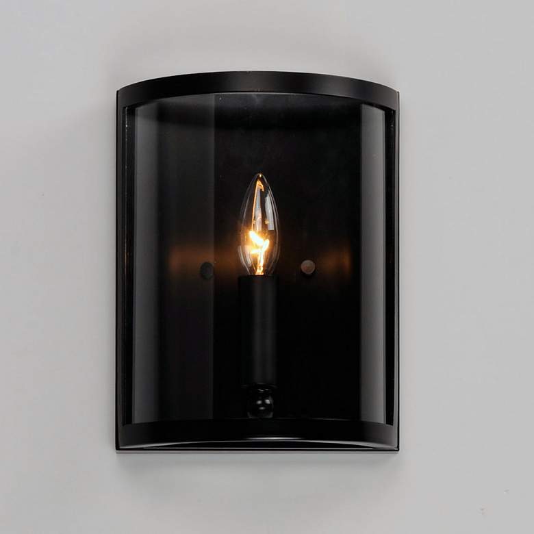 Image 1 Sentinel 1-Light " Wide Black Wall Sconce