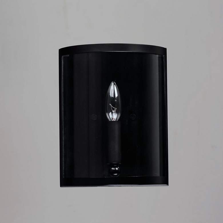 Image 3 Sentinel 1-Light " Wide Black Wall Sconce more views