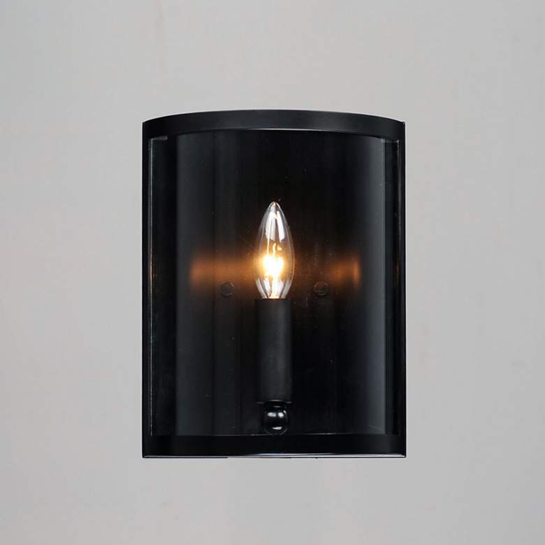 Image 4 Sentinel 1-Light " Wide Black Wall Sconce more views