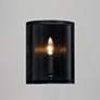 4_Sentinel 1-Light " Wide Black Wall Sconce more views
