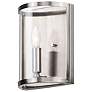 2_Sentinel 1-Light " Wide Satin Nickel Wall Sconce