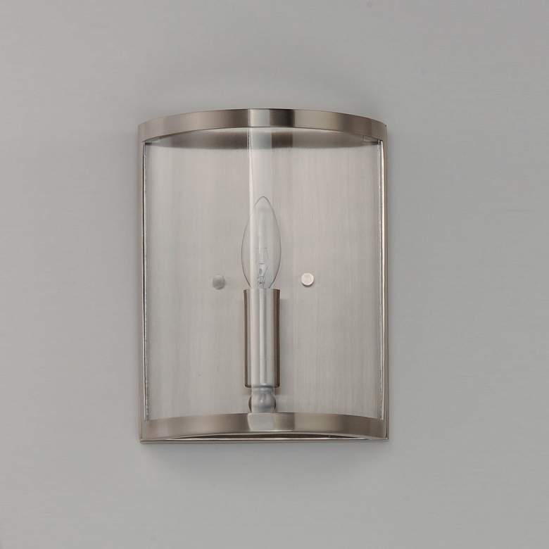 Image 4 Sentinel 1-Light " Wide Satin Nickel Wall Sconce more views