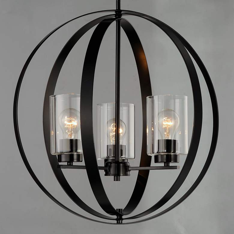 Image 2 Sentinel 3-Light 20.75" Wide Black Pendant Light more views
