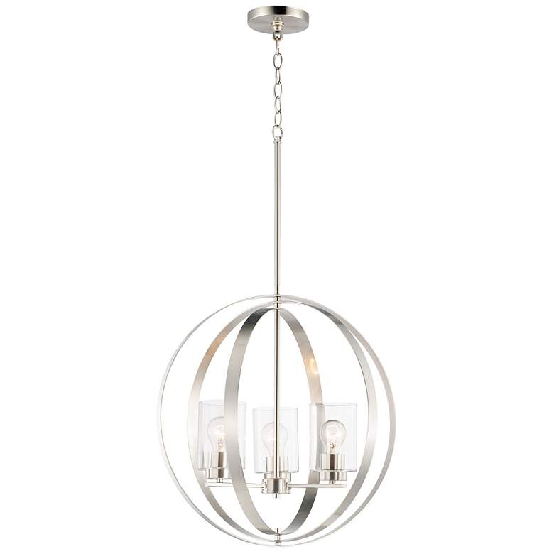 Image 1 Sentinel 3-Light 20.75" Wide Satin Nickel Pendant Light
