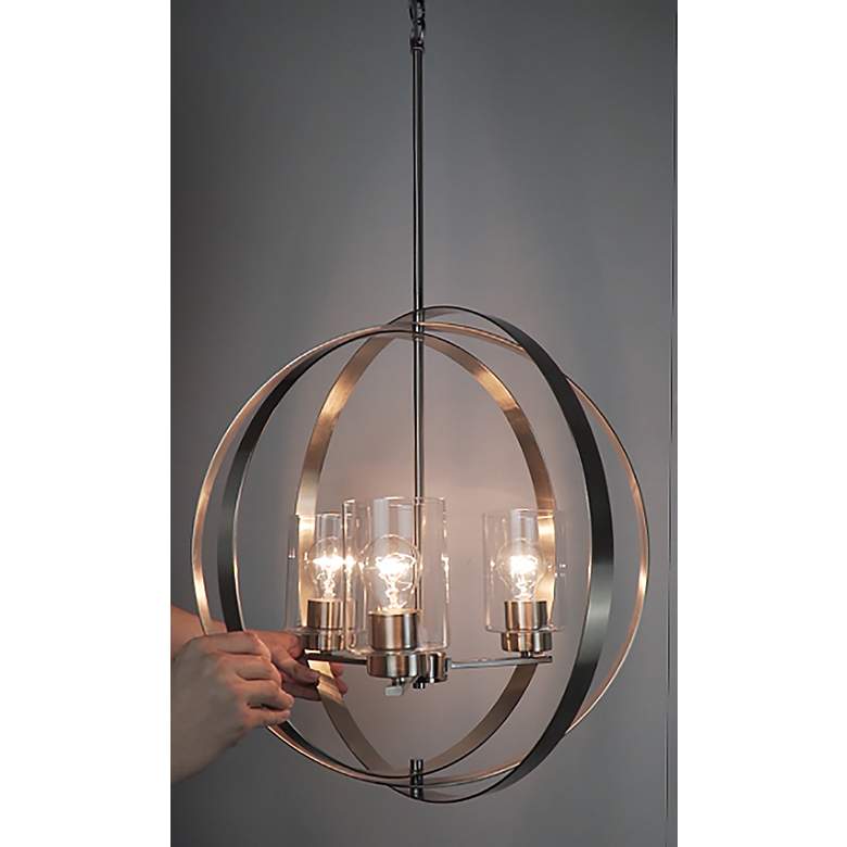 Image 2 Sentinel 3-Light 20.75" Wide Satin Nickel Pendant Light more views
