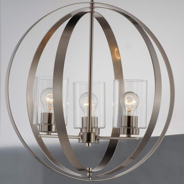 Image 3 Sentinel 3-Light 20.75" Wide Satin Nickel Pendant Light more views