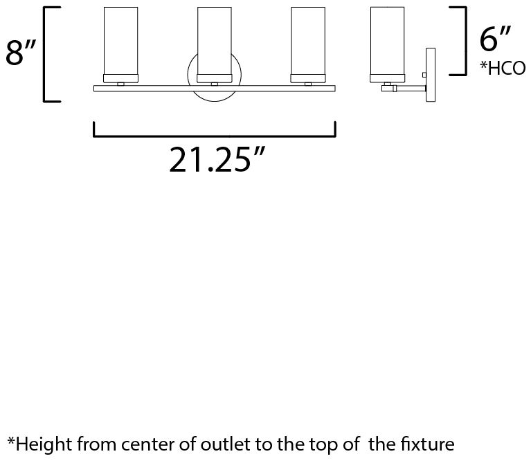 Sentinel 3-Light Bath Vanity Black in scene