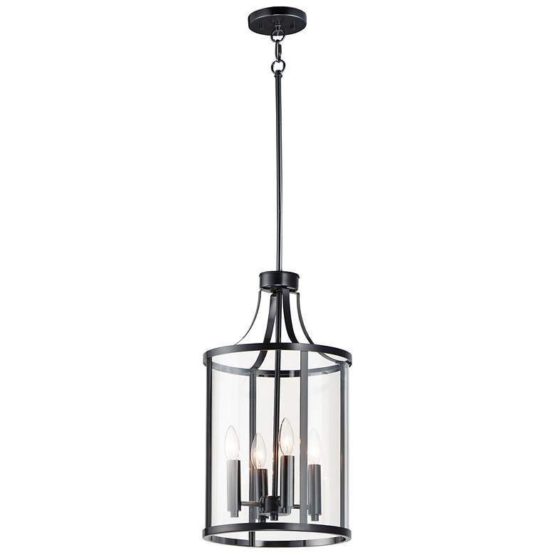 Image 1 Sentinel 4-Light 12 inch Wide Black Pendant Light