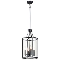 Sentinel 4-Light 12" Wide Black Pendant Light