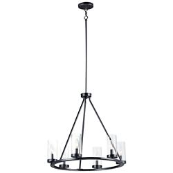 Sentinel 6-Light 24" Wide Black Chandelier