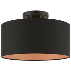 Sentosa 13" Wide Black Drum Ceiling Light
