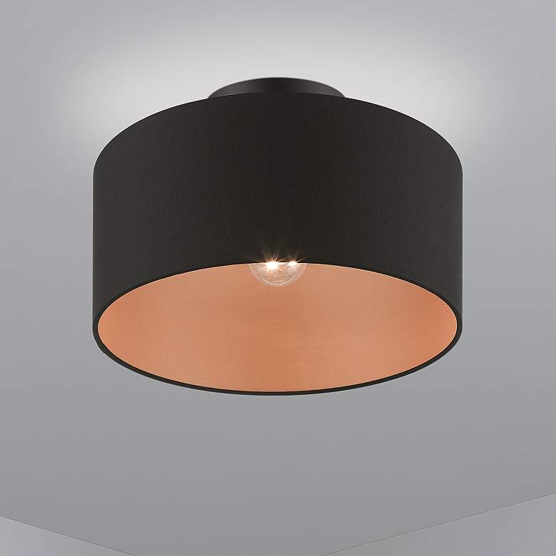 Image 2 Sentosa 13" Wide Black Drum Ceiling Light