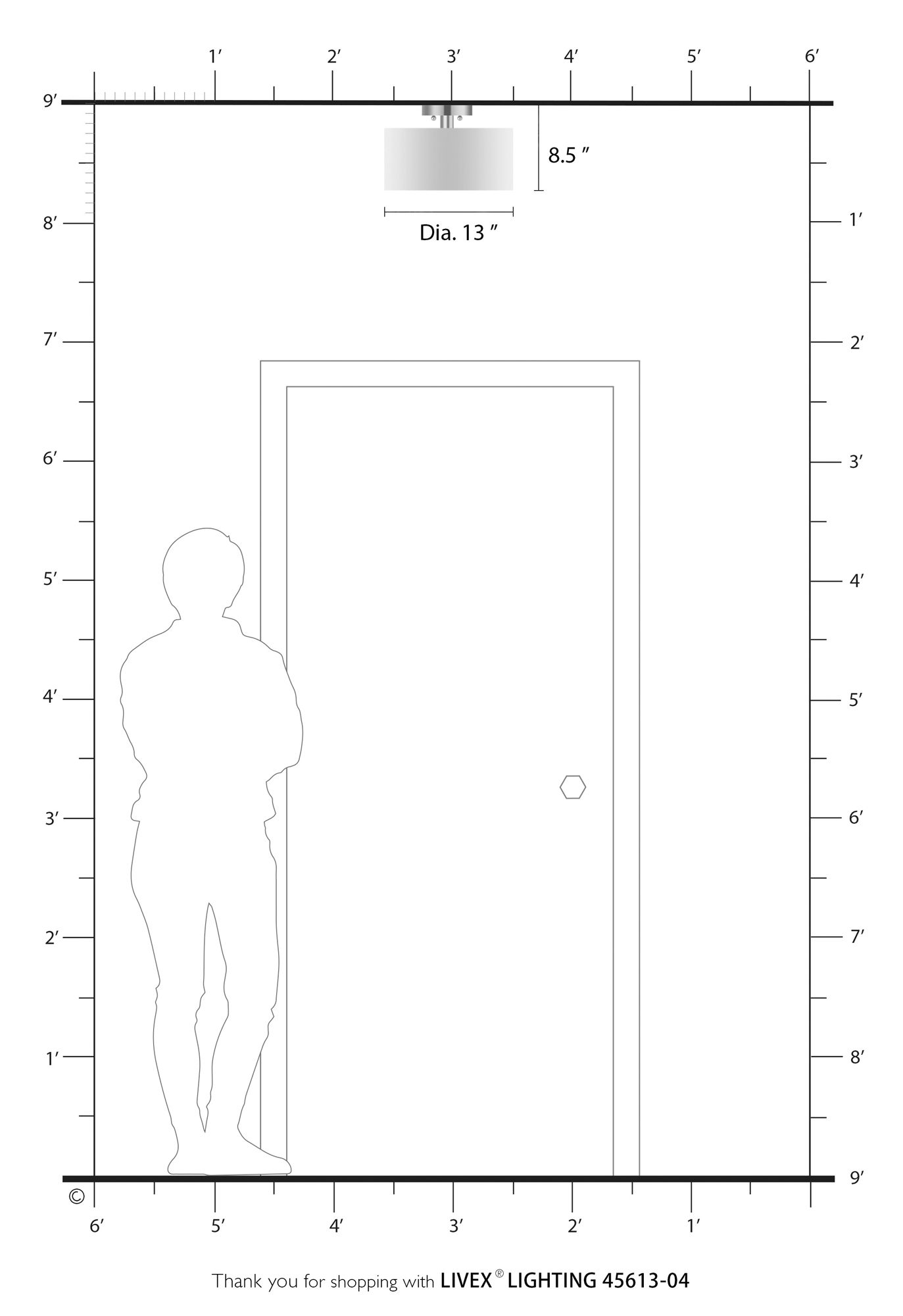 Sentosa 13" Wide Black Drum Ceiling Light in scene