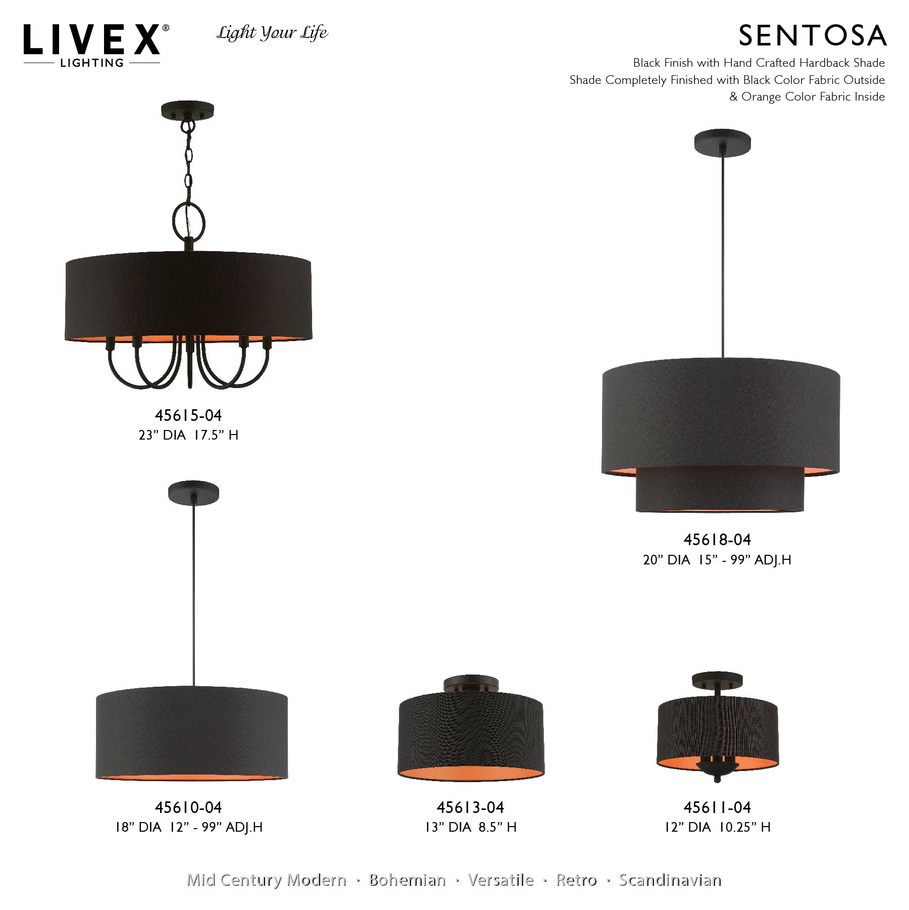 Sentosa 13" Wide Black Drum Ceiling Light in scene