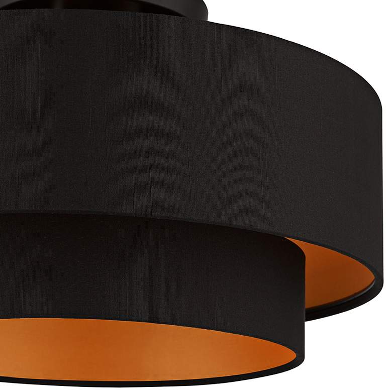 Image 5 Sentosa 15" Wide Black 2-Tier Drum Ceiling Light more views