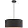 Sentosa 18" Wide Black Drum Pendant Light