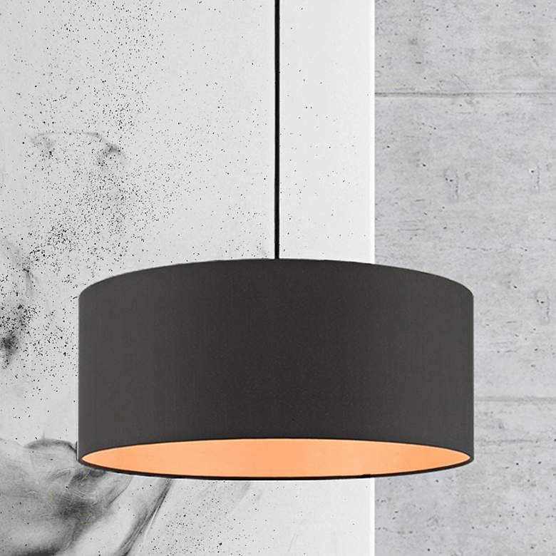 Image 2 Sentosa 18" Wide Black Drum Pendant Light