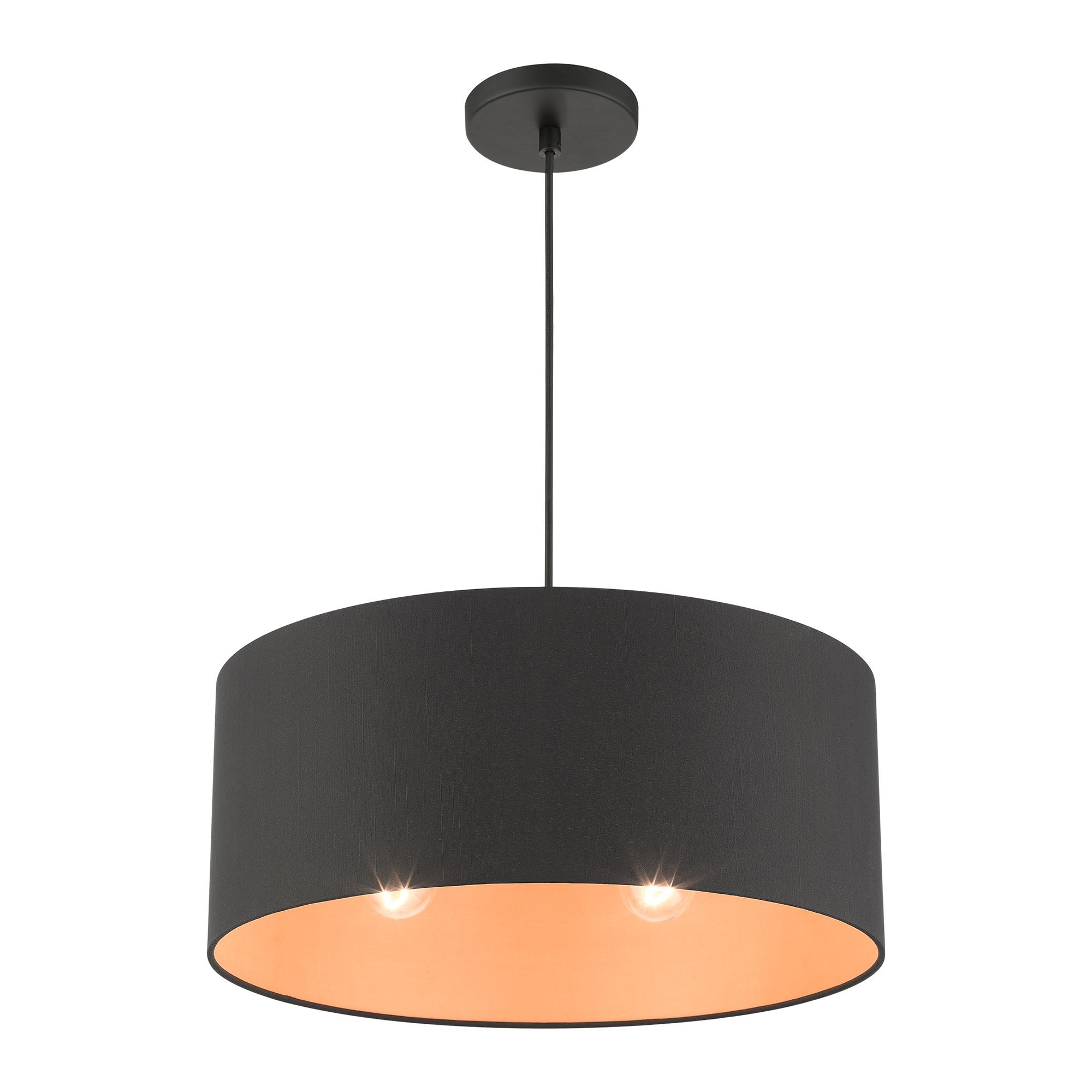 Sentosa 18" Wide Black Drum Pendant Light in scene