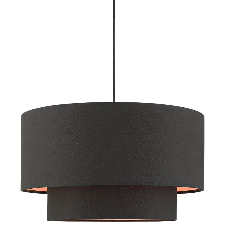 Image 3 Sentosa 20" Wide Black Double Drum 3-Light Pendant