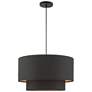 3_Sentosa 20" Wide Black Double Drum 3-Light Pendant