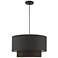 Sentosa 20" Wide Black Double Drum 3-Light Pendant