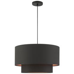 Sentosa 20" Wide Black Double Drum 3-Light Pendant
