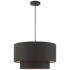 Sentosa 20" Wide Black Double Drum 3-Light Pendant