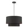 4_Sentosa 20" Wide Black Double Drum 3-Light Pendant more views