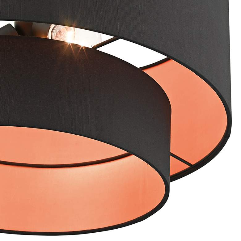 Image 5 Sentosa 20" Wide Black Double Drum 3-Light Pendant more views