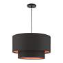 5_Sentosa 20" Wide Black Double Drum 3-Light Pendant more views