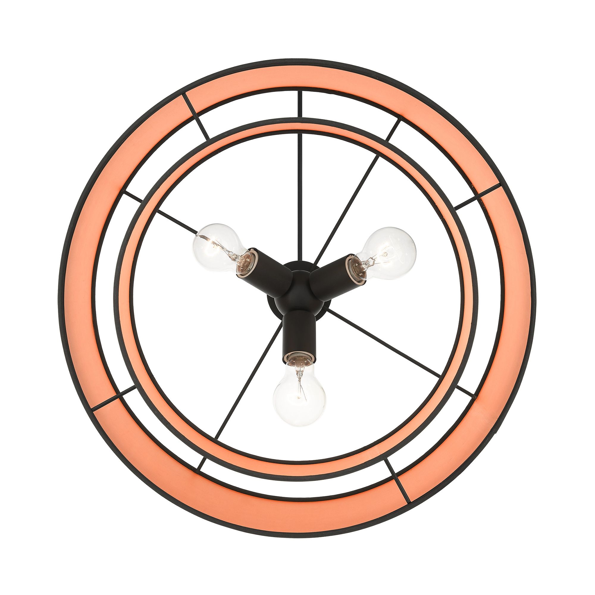 Sentosa 20" Wide Black Double Drum 3-Light Pendant in scene